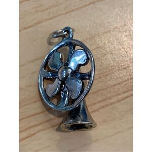Vintage Table Fan Sterling Silver Jewelry Charm #retro